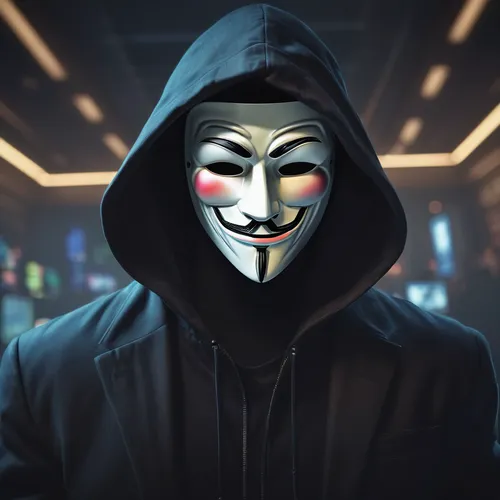 Um personagem conhecido como hacker, com mascara anonima que não consegue ver sua cara,anonymous hacker,anonymous,anonymous mask,fawkes mask,guy fawkes,vendetta,v for vendetta,hacker,an anonymous,cybe