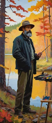 painting technique,oil painting,farmer in the woods,autumn chores,fall landscape,fisherman,oil on canvas,oil paint,pilgrim,oil painting on canvas,autumn landscape,painter,painting,man with a computer,meticulous painting,art painting,italian painter,painting work,woodsman,one autumn afternoon,Conceptual Art,Graffiti Art,Graffiti Art 11