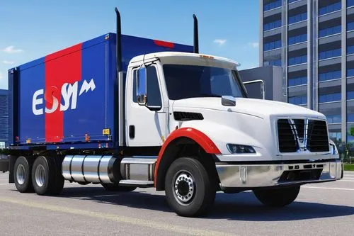 電信esim串連各種電腦、網路、通訊、電力系統、卡車,an image of a red white and blue truck,easygroup,edelmann,egami,erf,esu,elsom,engine truck,elwyn,etoys,efimov,camion,essar,efqm,ervan,cadvan,epcam,efi,easmon,elv,truckmaker,