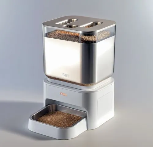 宠物喂食器,a small food dispenser with some grain inside it,microbrewer,coffee grinder,coffee machine,delonghi,coffeemaker,breville,Photography,General,Realistic