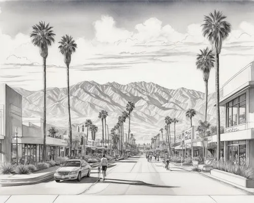 hollyfield,burbank,altadena,hollywoodland,ruscha,humphreville,glendale,lankershim,palmdale,encino,matruschka,tahquitz,wilshire,cucamonga,cahuenga,westmar,street canyon,renderings,reseda,palm springs,Illustration,Black and White,Black and White 30