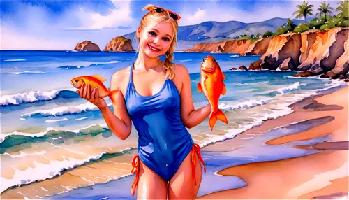 hawaii doctor fish,sea foods,fish oil,fisherwoman,sea beach-marigold,sea food,fresh fish,fishwife,seafoods,doctor fish,amphitrite,wyland,pescatori,pescatore,fishes,goldfish,poissons,mermaid background,whigfield,seafood,Illustration,Paper based,Paper Based 24