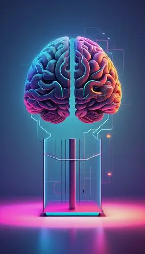 Cognitive architecture, instructional design, digital illustration, PDF document, modern minimalist background, subtle gradient effect, simple lines, geometric shapes, 3D models of brain and computer,