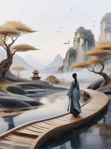 xufeng,world digital painting,morrowind,rongfeng,hanfu,qingming,Illustration,Realistic Fantasy,Realistic Fantasy 01