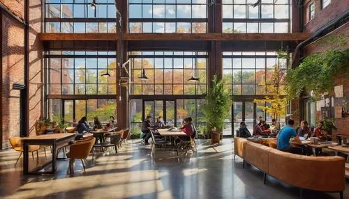 atriums,wintergarden,macalester,atrium,packinghouse,daylighting,lofts,bobst,modern office,patios,gcu,university library,bizinsider,lunchroom,depaul,gensler,libraries,brewpubs,massart,inside courtyard,Illustration,Retro,Retro 14