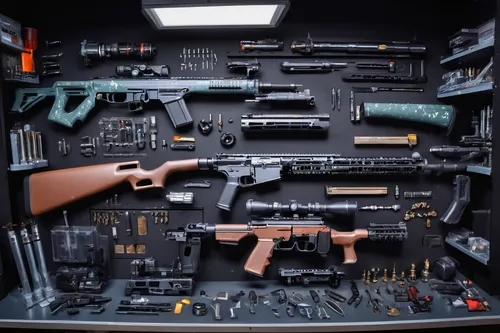 firearms,weapons,ammunition,organized,shooting gallery,gunsmith,kalashnikov,compartments,guns,drill accessories,compartment,workbench,toolbox,ar-15,shooting range,ammunition belt,ammunition box,assortment,jägertstand,inventory,Conceptual Art,Sci-Fi,Sci-Fi 30