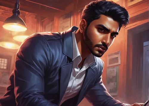 game illustration,sci fiction illustration,spy visual,cg artwork,kabir,play escape game live and win,coffee background,persian poet,black businessman,male character,portrait background,romantic portrait,author,businessman,private investigator,gentleman icons,hand digital painting,daemon,ramadan background,main character,Conceptual Art,Fantasy,Fantasy 03