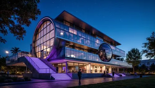 gcu,karolinska,skolkovo,music conservatory,ujpest,ubc,macewan,musikkonservatorium,modern building,evagora,uom,espoo,walt disney center,new building,rikshospitalet,futuristic art museum,modern architecture,unsw,night view,new city hall