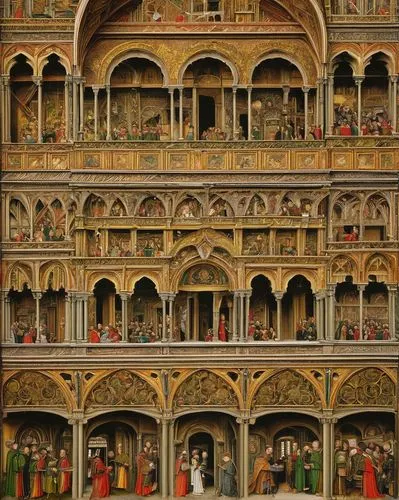 1. Architecture,an elaborately detailed painting showing a building with people inside,benaras,bikaner,jaipur,palaces,mehrangarh,shekhawati,barjatya,renaissance,banaras,dolls houses,safdarjung,siena,u