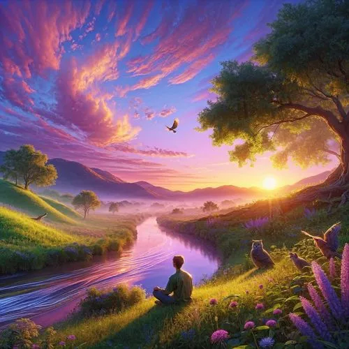 purple landscape,landscape background,fantasy picture,fantasy landscape,river landscape,beautiful landscape,nature landscape,fantasy art,dream world,landscape nature,eventide,background view nature,panoramic landscape,world digital painting,high landscape,landscapes,meadow landscape,romantic scene,landscape,children's background