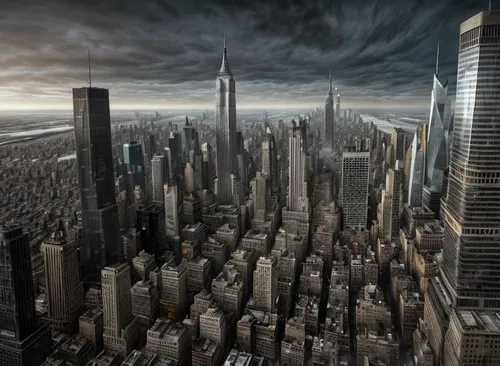 post-apocalyptic landscape,apocalyptic,destroyed city,black city,digital compositing,photo manipulation,manhattan skyline,doomsday,manhattan,new york skyline,tall buildings,urbanization,dystopian,new york,metropolis,photomontage,skycraper,armageddon,3d rendering,photomanipulation