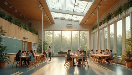 school design,canteen,hahnenfu greenhouse,cafeteria,conservatories,conservatory,glasshouse,daylighting,camosun,staffroom,nurseries,wintergarden,greenhouse,schoolroom,lecture room,breakfast room,orangery,sunroom,lunchroom,classrooms,Photography,General,Realistic