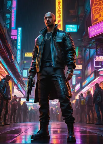 cyberpunk,drake,hd wallpaper,abel,enforcer,dystopian,jacket,futuristic,renegade,would a background,cg artwork,bomber,80s,full hd wallpaper,4k wallpaper,zoom background,miami,cinematic,dj,clean background,Illustration,Black and White,Black and White 06