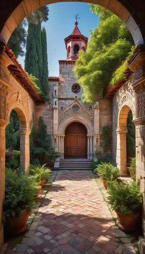 stanford university,stanford,monastery garden,cloistered,monastery,monastery israel,decani,archways,prislop monastery,monasterio,greek orthodox,kykuit,cloisters,monasteries,columbarium,santuario,philbrook,cloister,archway,mystras,Art,Artistic Painting,Artistic Painting 35