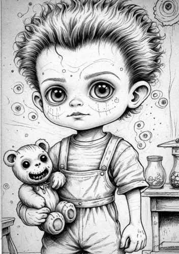 kids illustration,dollmaker,monchhichi,cute cartoon image,amul,dran,Design Sketch,Design Sketch,Detailed Outline