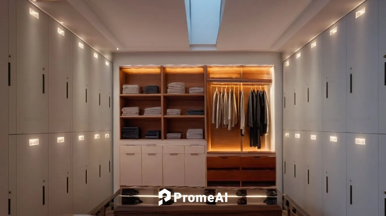 the walk in closet has many doors and drawers,walk-in closet,wardrobes,closets,closet,hallway space,luggage compartments,Photography,General,Natural