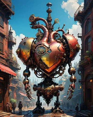 steampunk,bioshock,steampunk gears,steamboy,heartport,skotnikov,heartlands,artificer,orchestrion,fantasy city,cogsworth,steam icon,the heart of,clockmaker,planescape,game art,game illustration,airships,clockworks,wastelands,Conceptual Art,Sci-Fi,Sci-Fi 01