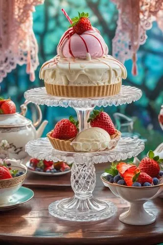 cake stand,teacup arrangement,high tea,tea party collection,afternoon tea,strawberry tart,strawberries cake,dessert station,strawberry dessert,tea service,cassata,vintage tea cup,strawberrycake,cake buffet,desserts,tea party,vintage china,sweet pastries,streuselkuchen,confectioner,Illustration,Realistic Fantasy,Realistic Fantasy 39