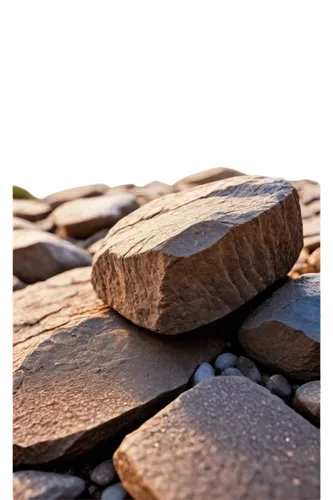 Rocks, natural scenery, detailed texture, rough surface, brown color, irregular shape, solo, morning dew, soft sunlight, 3/4 composition, shallow depth of field, warm color tone, cinematic lighting, m