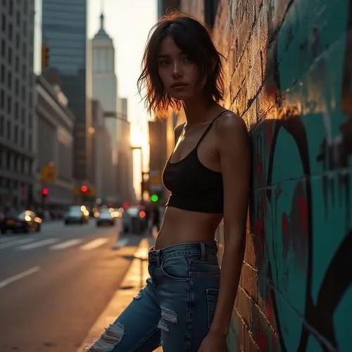 street shot,alleys,soho,new york streets,alleyway,city ​​portrait,on the street,alleyways,alley,street life,streetside,urban,female model,nolita,sidestreets,girl in overalls,photog,bokeh,midriff,rooftops,Photography,General,Realistic