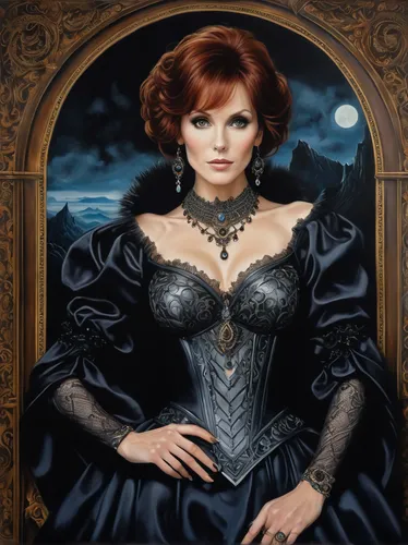 maureen o'hara - female,gothic portrait,celtic queen,queen of the night,ann margarett-hollywood,lady of the night,portrait of christi,venetia,queen of hearts,fantasy portrait,gothic woman,evil woman,official portrait,cepora judith,kosmea,old elisabeth,portrait of a woman,elizabeth i,stepmother,susanne pleshette,Conceptual Art,Fantasy,Fantasy 34