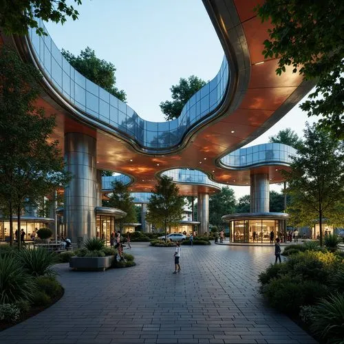 futuristic architecture,renderings,omotesando,riverwoods,3d rendering,hudson yards,oakbrook,safdie,render,biopolis,arcology,zeil,reston,mvrdv,tysons,citycenter,rivercenter,futuristic art museum,europan,hongdan center