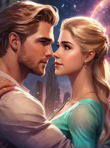 Imagine Felicity Smoak experiencing a bittersweet reunion with a long-lost loved one.,romance novel,cg artwork,fantasy picture,throughout the game of love,romantic portrait,a fairy tale,fairy tale,pri