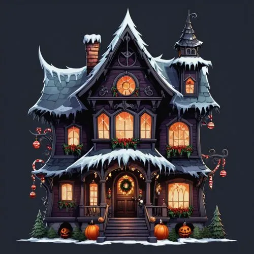 witch's house,witch house,halloween scene,halloween background,halloween wallpaper,the haunted house,Illustration,Abstract Fantasy,Abstract Fantasy 11