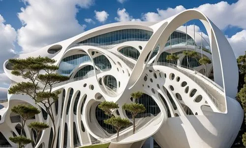 interlace,futuristic architecture,futuristic art museum,calatrava,morphosis,soumaya museum,niemeyer,arcology,seidler,safdie,steel sculpture,parametric,brasilia,futuroscope,biomorphic,modern architectu