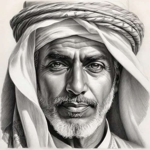 an arabic man charachter portrait,qaboos,bedouin,massoud,sheikh zayed,bafarawa,avicenna,suleimani,syedna,mandaeans,rizieq,abdulrahman,abdulghani,omani,abdulwahab,mushaima,djellaba,qutaiba,shaikh,nasru