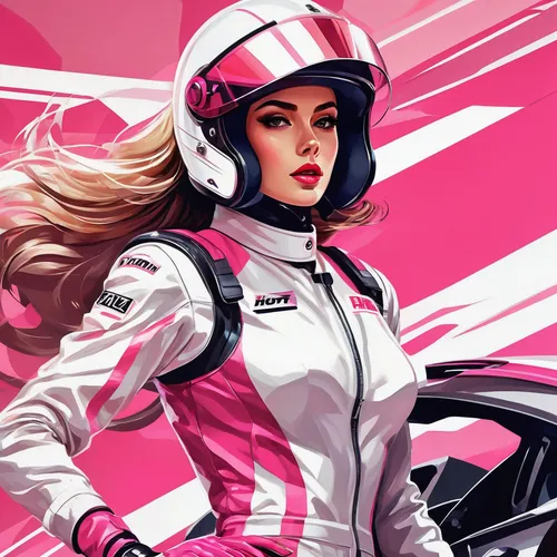 pink vector,formula one,senna,race car driver,elle driver,pink-white,racer,vector girl,coquette,automobile racer,race driver,sprint woman,f1,retro women,lady medic,vector,retro woman,pink car,cg artwork,formula 1,Conceptual Art,Sci-Fi,Sci-Fi 06