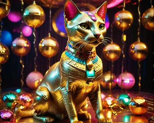 bastet,christmas balls background,christmas cat,glitzier,christmas background,bokeh,christmasbackground,christmas wallpaper,ornaments,anubis,glitziest,christmas figure,glass yard ornament,background bokeh,christmas imp,sphynx,diwali wallpaper,glitz,ornament,bokeh effect,Illustration,Realistic Fantasy,Realistic Fantasy 38