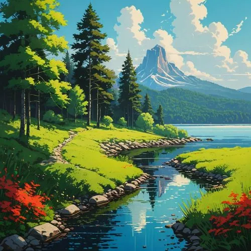 landscape background,nature background,river landscape,mountain landscape,paisaje,nature landscape,mountain scene,beautiful landscape,idyllic,mountainous landscape,mountain lake,landscape nature,high landscape,beautiful wallpaper,forest landscape,landscape,world digital painting,coastal landscape,mountainlake,forest lake,Conceptual Art,Fantasy,Fantasy 32