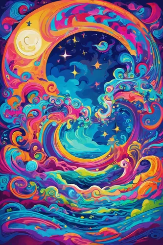 psychedelic art,colorful spiral,rainbow waves,swirls,swirling,colorful stars,psychedelic,unicorn background,swirly orb,swirl clouds,mantra om,cosmic,coral swirl,fairy galaxy,cosmic eye,space art,unicorn art,astral traveler,universe,spiral nebula,Conceptual Art,Oil color,Oil Color 23