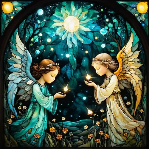 annunciation,the annunciation,archangels,vintage fairies,christmas angels,angels,Illustration,Abstract Fantasy,Abstract Fantasy 19