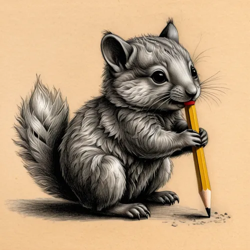 Sketch an easy pencil drawing of a cute animal,chipping squirrel,pencil icon,musical rodent,abert's squirrel,squirell,gray squirrel,rodentia icons,grey squirrel,tree squirrel,straw mouse,eurasian squi