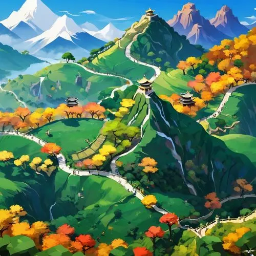 autumn mountains,mountain road,mountain landscape,mountainous landscape,mountain scene,mountain highway,mountain valley,mountain slope,alpine landscape,mountain world,japanese alps,mountain pass,mountains,japanese mountains,landscape background,alpine crossing,tianchi,mountain,alpine route,valley,Unique,3D,Low Poly