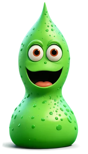 Cartoon puke, green slimy texture, messy splatter, round puddle shape, shiny surface, soft focus, comedic expression, exaggerated facial features, bright colorful background, 3/4 composition, high ang