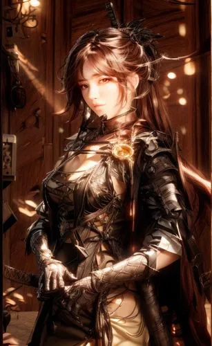 swordswoman,steampunk,poker primrose,celtic queen,goddess of justice,sepia,minerva,cuirass,gara,amano,artemisia,caerula,female warrior,cg artwork,caster,golden crown,priestess,joan of arc,venetia,masquerade