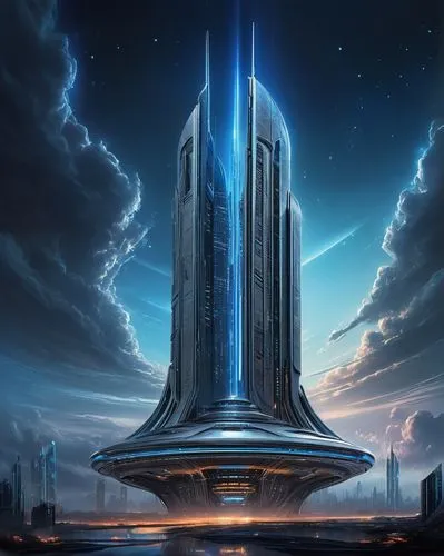 kandor,futuristic architecture,ordos,futuristic landscape,arcology,deltha,cardassia,coruscant,skylon,asgard,sulaco,citadels,skylstad,alien ship,barad,zeravshan,areopolis,the energy tower,the skyscraper,prospera,Illustration,Realistic Fantasy,Realistic Fantasy 25