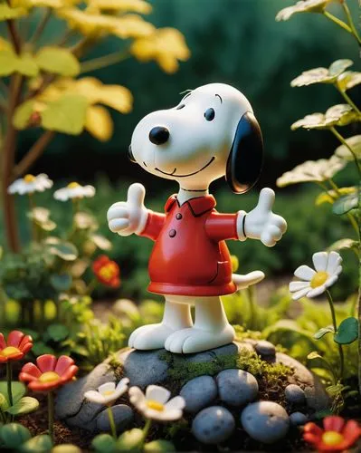 snoopy,peanuts,cartoon flowers,clay animation,lawn ornament,cute cartoon character,popeye,gardening,popeye village,jazz frog garden ornament,in the garden,smurf figure,garden ornament,3d figure,whimsical animals,gardener,girl in the garden,garden decoration,garden pot,toadstool,Unique,3D,Toy