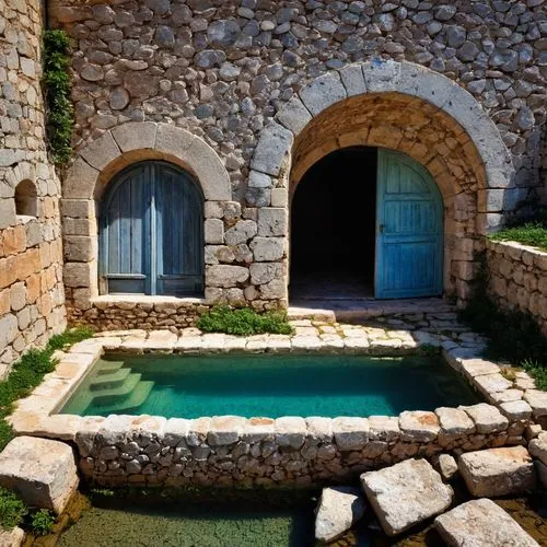 stone oven,roman bath,stone fountain,water spring,thermal bath,crescent spring,mineral spring,dug-out pool,roman villa,pool house,grotto,puglia,provencal life,peloponnese,stone house,stone houses,village fountain,thermae,hala sultan tekke,mountain spring,Photography,Documentary Photography,Documentary Photography 16