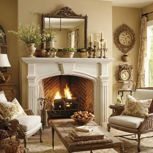 fireplaces,chimneypiece,mantels,fire place,fireplace,sitting room,decoratifs,autumn decor,gold stucco frame,interior decor,mantelpieces,family room,decors,interior decoration,christmas fireplace,hovnanian,antique furniture,luxury home interior,decorates,berkus