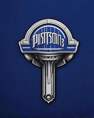 Devise an elegant and sophisticated Pistons logo with a stylized piston and royal blue hues.,pistons,piston,pistols,gps icon,pistol,steam logo,steam icon,packard patrician,dribbble icon,dribbble logo,