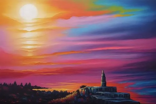 dusk background,church painting,dusk,art painting,martre,oil painting on canvas,peinture,painting technique,oil painting,soir,oil pastels,coast sunset,outaouais,city skyline,saint michel,sunset,cityscape,oil on canvas,sunset glow,aivazovsky,Illustration,Realistic Fantasy,Realistic Fantasy 25