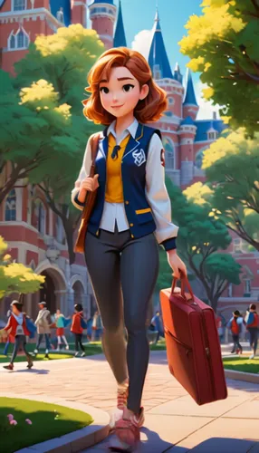 merida,shanghai disney,disney character,student,cg artwork,travel woman,disneyland park,princess anna,school uniform,school items,background image,disney,school clothes,girl studying,girl in a histori