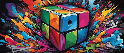 Imagine a ghost haunting a Rubik's Cube enthusiast and causing mischief with the cube's colors.,rubik's cube,cajon microphone,rubik,magic cube,rubiks cube,gumball machine,graffiti art,rubik cube,rubik