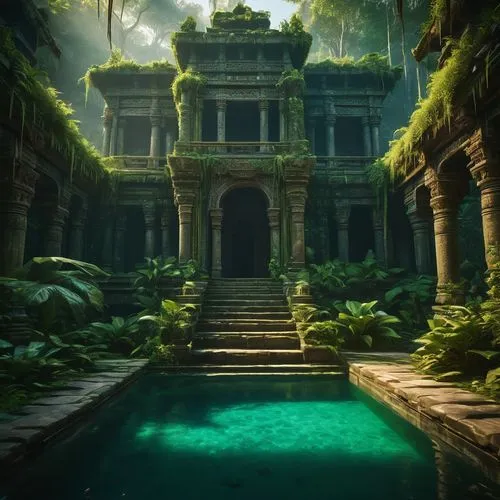 artemis temple,water palace,angkor,amazonica,ancient city,sanctum,Photography,General,Fantasy