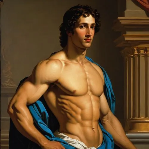 body building,body-building,barberini,muscular,apollo,muscular system,bodybuilder,michelangelo,muscle man,bernini,perseus,discobolus,muscle angle,fitness model,sixpack,muscled,la nascita di venere,greek god,muscle icon,augustus,Art,Classical Oil Painting,Classical Oil Painting 33