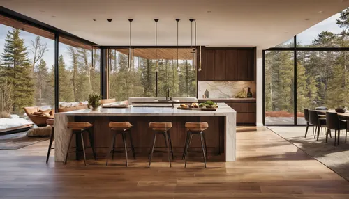 Thrilled to unveil my latest kitchen design, a space where contemporary luxury meets the serenity of nature. I've harmonized sleek, dark cabinetry with the natural elegance of Calacatta marble, captur